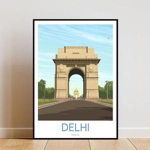 Delhi Travel Print - India, Delhi Poster, India Poster, Travel Wall Art, India Print, New Delhi Print, New Delhi poster, India Gate Poster