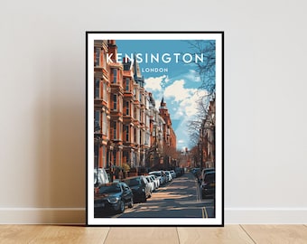 Kensington Travel Print - London, Kensington Poster, London Poster, Travel Wall Art, London Print, England, Europe, London, Kensington