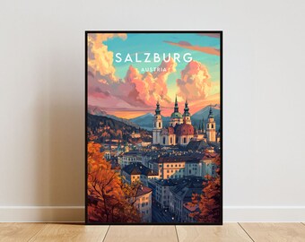 Salzburg Travel Print - Austria, Salzburg Poster, Austria Poster, Travel Wall Art, Austria Print, Austria, Salzburg Print, Europe, Austrian
