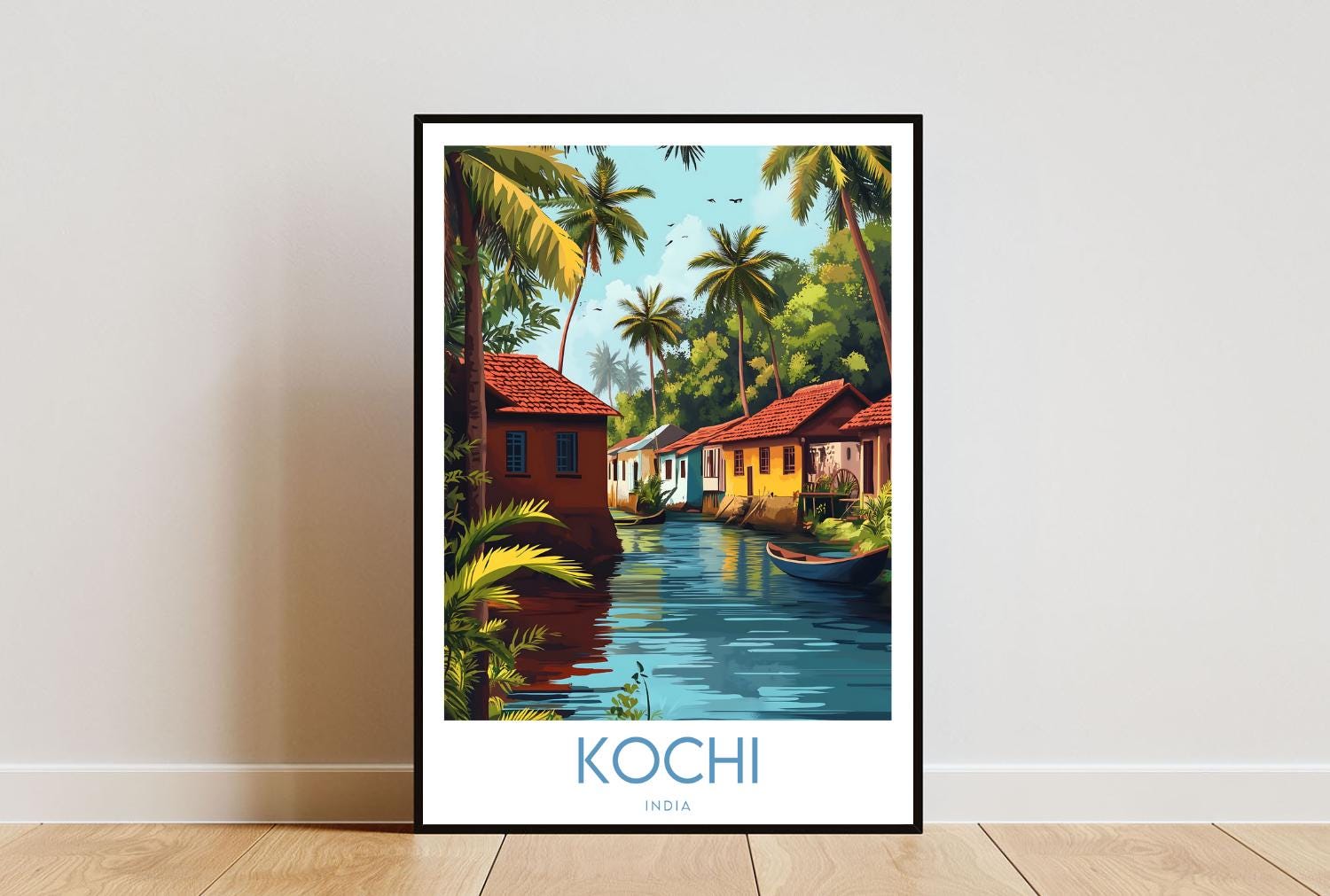 Kochi Travel Print - India, Kochi Poster, India Poster, Travel Wall Art, India Print, Kerala Poster, Kochi Wall Art, Cochin Poster, Cochin