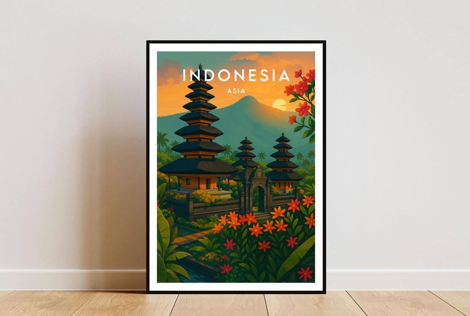 インドネシア旅行プリント - アジア、インドネシアポスター、バリ