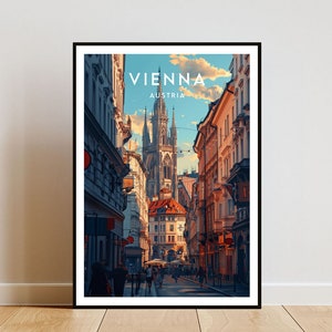 Impresión de viaje de Viena - Austria, Cartel de Viena, Cartel de Austria, Arte de la pared de viaje, Impresión de Austria, Austria, Viena, Europa, Austria