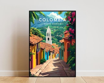 Colombia Travel Print - South America, Colombia Poster, South America Poster, Travel Wall Art, Colombia Print, South America, Colombia Art