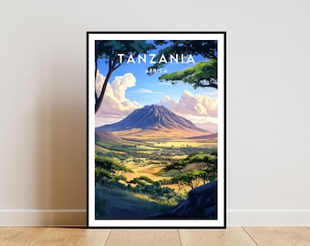 Tanzania Travel Print - Africa, Tanzania Poster, Africa Poster, Travel Wall Art, Africa Print, Tanzania Wall Art, Tanzania, Africa Wall Art
