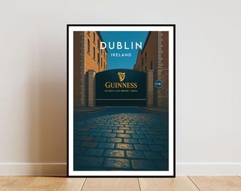 Dublin Travel Print - Ireland, Dublin Poster, Ireland Poster, Travel Art, Ireland Print, Dublin Print, Dublin, Guinness Poster, Guinness
