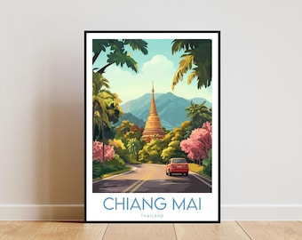 Chiang Mai Travel Print - Thailand, Chiang Mai Poster, Thailand Poster, Travel Wall Art, Thailand Print, Chiang Mai Wall Art, Chiang Mai Art