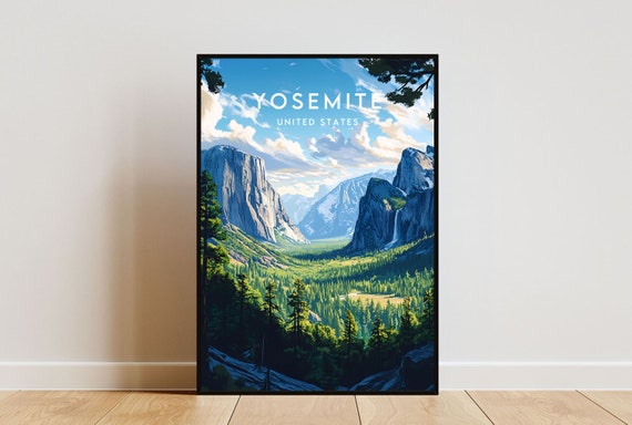 Yosemite Travel Print - United States, Yosemite Poster, America Poster, Travel Wall Art, America Print, America, Yosemite, USA, California