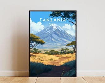 Tanzania Travel Print - Africa, Tanzania Poster, Africa Poster, Travel Wall Art, Africa Print, Tanzania Wall Art, Tanzania, Africa Wall Art