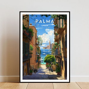 Palma Travel Print - Spanien, Palma Poster, Spanien Poster, Reise Wandkunst, Spanien Print, Poster, Spanien, Europa, Palma, Spanisch,