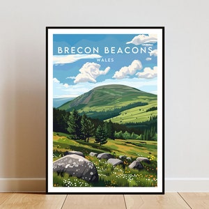 Brecon Beacons Travel Print - Wales, Brecon Beacons Poster, Wales Poster, Travel Wall Art, Wales Print, poster, Wales, Brecon Beacons Print