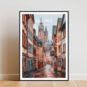 Mainz Travel Print - Deutschland, Mainz Poster, Deutschland Poster, Reise, Wandkunst, Deutschland Print, poster, Deutschland, Europa, Mainz Print, deutsch