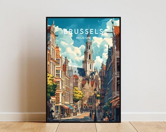 Brussels Travel Print - Belgium, Brussels Poster, Belgium Poster, Travel Wall Art, Belgium Print, Poster, Belgium, Europe, Brussels, Belgian