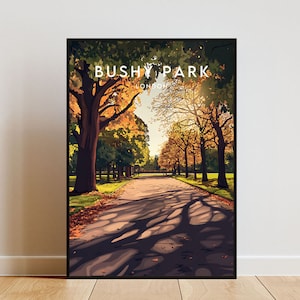 Bushy Park Travel Print - London, Bushy Park Poster, London Poster, Travel Wall Art, London Print, England, Europe, London, Bushy Park Print