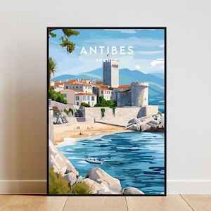 Antibes Travel Print - France, Antibes Poster, France Poster, Travel Wall Art, France Print, Poster, France Art, Europe, Antibes Wall Art