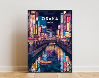 Osaka Travel Print - Japan, Osaka Poster, Japan Poster, Travel Wall Art, Japan Print, Osaka, Osaka Print, Japanese Poster, Japan Wall Art
