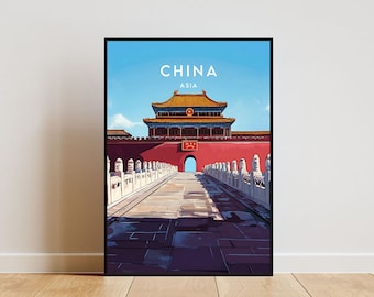 China Travel Print, China Poster, Travel Wall Art, China Print, Travel poster, Backpacking Poster, Wall Decor, China Wall Art, Chinese Print