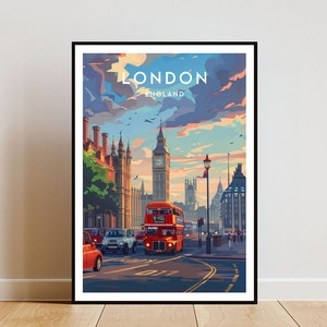 London Reisedruck - England, London Poster, England Poster, Reise Wandkunst, England Druck, poster, England, Europa, London, Big Ben Druck