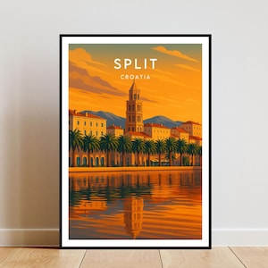 Split Travel Print - Croatia, Split Poster, Croatia Poster, Croatia Print, Travel Wall Art, Split Print, Split, Split Croatia Poster