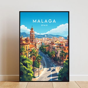 Malaga Travel Print - Spain, Malaga Poster, Spain Poster, Travel Wall Art, Spain Print, poster, Spain, Europe, Malaga Wall Art, Spanish