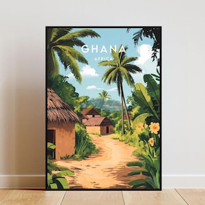 Ghana Travel Print - Africa, Ghana Poster, Africa Poster, Travel Wall Art, Africa Print, Ghana Wall Art, Ghana Print, Accra Poster, Accra