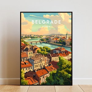 Belgrade Travel Print - Serbia, Belgrade Poster, Serbia Poster, Travel Wall Art, Serbia Print, Poster, Serbia, Europe, Belgrade Wall Art
