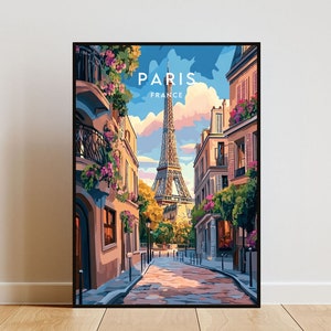 Paris Travel Print - Francia, Cartel de París, Cartel de Francia, Arte de la pared de viaje, Impresión de Francia, cartel, Francia, Europa, París, Francés, Torre Eiffel