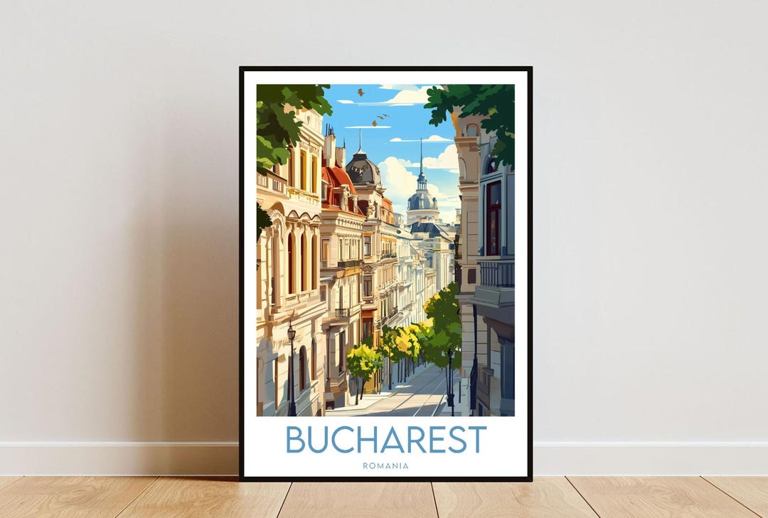Bucharest Travel Print - Romania, Bucharest Poster, Romania Poster
