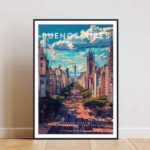 Buenos Aires Travel Print - Argentina, Cartel de Buenos Aires, Cartel de Argentina, Arte de pared de viaje, Impresión de Argentina, Buenos Aires, América del Sur