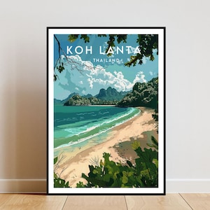 Koh Lanta Reise - Thailand, Koh Lanta Poster, Thailand Poster, Reise, Wandkunst, Thailand Druck, Koh Lanta, Ko Lanta, Thai Poster