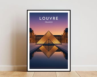 Louvre Travel Print - France, Louvre Poster, France Poster, France Print, Travel Art, Louvre Print, Louvre Travel Poster, Louvre Paris Print
