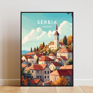 Serbia Travel Print - Europe, Europe Poster, Serbia Poster, Travel Wall Art, Serbia Print, Serbia, Europe, Belgrade Wall Art, Belgrade Print