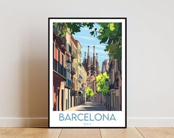 Barcelona Travel Print - Spain, Barcelona Poster, Spain Poster, Travel Wall Art, Spain Print, Spain Wall Art, Europe Print, Barcelona Print