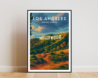 Los Angeles Travel Print - United States, Los Angeles Poster, United States Poster, America Print, Travel Art, Los Angeles Print, LA Poster