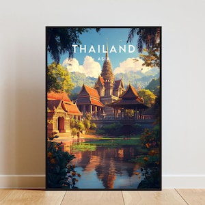 Thailand Travel Print, Thailand Poster, Travel Wall Art, Thailand Print, Travel poster, Backpacking Poster, SE Asia, Wall Decor, Thailand