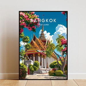 Bangkok Travel Print - Thailand, Bangkok Poster, Thailand Poster, Travel Wall Art, Thailand Print, Thai poster, Bangkok Print, SE Asia Print
