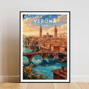 VERONA Reisedruck - Italien, VERONA Poster, Italien Poster, Reise Wandkunst, Italien Druck, poster, Italien, Europa, VERONA Druck, Italienischer Druck