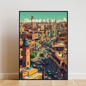 Karachi Reise-Druck - Pakistan, Karachi Poster, Pakistan Poster, Reise Pakistan, Karachi Druck, Reiseposter Pakistan