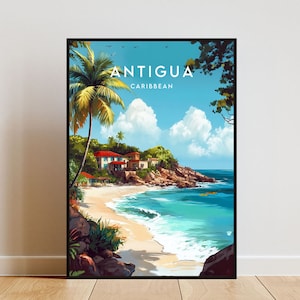 Antigua Travel Print - Caribbean, Antigua Poster, Caribbean Poster, Travel Wall Art, Antigua Print, Antigua, Caribbean, Antigua And Barbuda