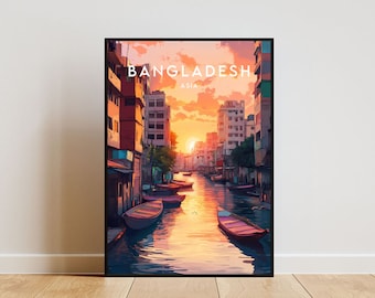 Bangladesh Travel Print, Bangladesh Poster, Travel Wall Art, Bangladesh Print, Travel poster, Backpacking Poster, Wall Decor, Bangladesh Art