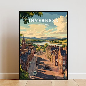 Inverness Travel Print - Scotland, Inverness Poster, Scotland Poster, Travel Wall Art, Scotland Print, Poster, Scotland Art, Inverness Print