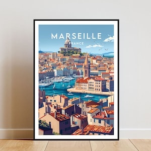 Marsielle Travel Print - France, Marseille Poster, France Poster, Travel Wall Art, France Print, poster, France, Europe, Marseille, French