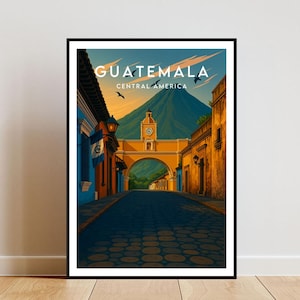 Guatemala Travel Print - Central America, Guatemala Poster, Guatemala City Poster, Travel, Guatemala City Print, Guatemala Print, Guatemala