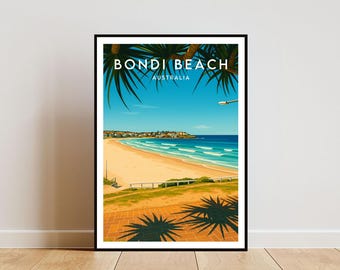 Bondi Beach Travel Print - Australia, Bondi Beach Poster, Australia Poster, Australia Print, Travel Wall Art, Bondi Beach Print, Sydney