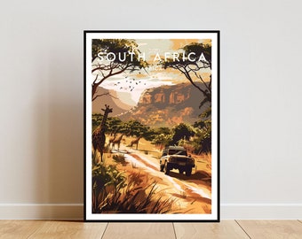 South Africa Travel Print - Africa, South Africa Poster, Africa Poster, Travel Wall Art, Africa Print, South Africa Wall Art, South Africa
