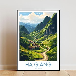 Ha Giang Travel Print - Vietnam, Ha Giang Poster, Vietnam Poster, Travel Wall Art, Vietnam Print, Ha Giang Wall Art, Ha Giang Loop Poster