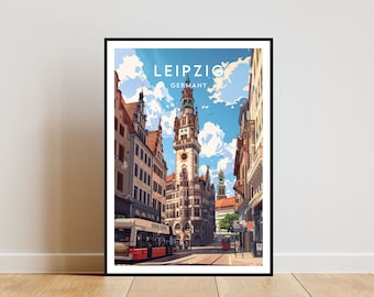 Leipzig Travel Print - Germany, Leipzig Poster, Germany Poster, Travel Wall Art, Germany Print, poster, Germany, Europe, Leipzig Print