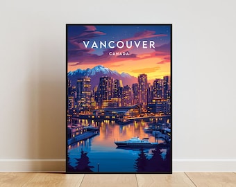 Vancouver Travel Print - Canada, Vancouver Poster, Canada Poster, Travel Wall Art, Canada Print, poster, Canada, Vancouver, North America