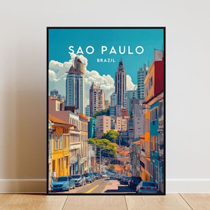 São Paulo Travel Print - Brazil, São Paulo Poster, Brazil Poster, Travel Wall Art, Brazil Print, São Paulo, Travel poster, South America