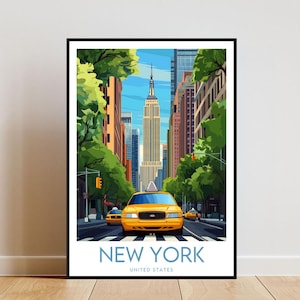 New York Travel Print - United States, New York Poster, America Poster, Travel Wall Art, America Print, America, New York Print, USA Poster