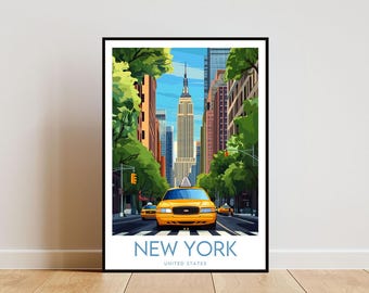 New York Travel Print - United States, New York Poster, America Poster, Travel Wall Art, America Print, America, New York Print, USA Poster